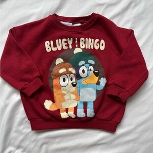 Zara Bluey & Bingo Kids Maroon Sweatshirt